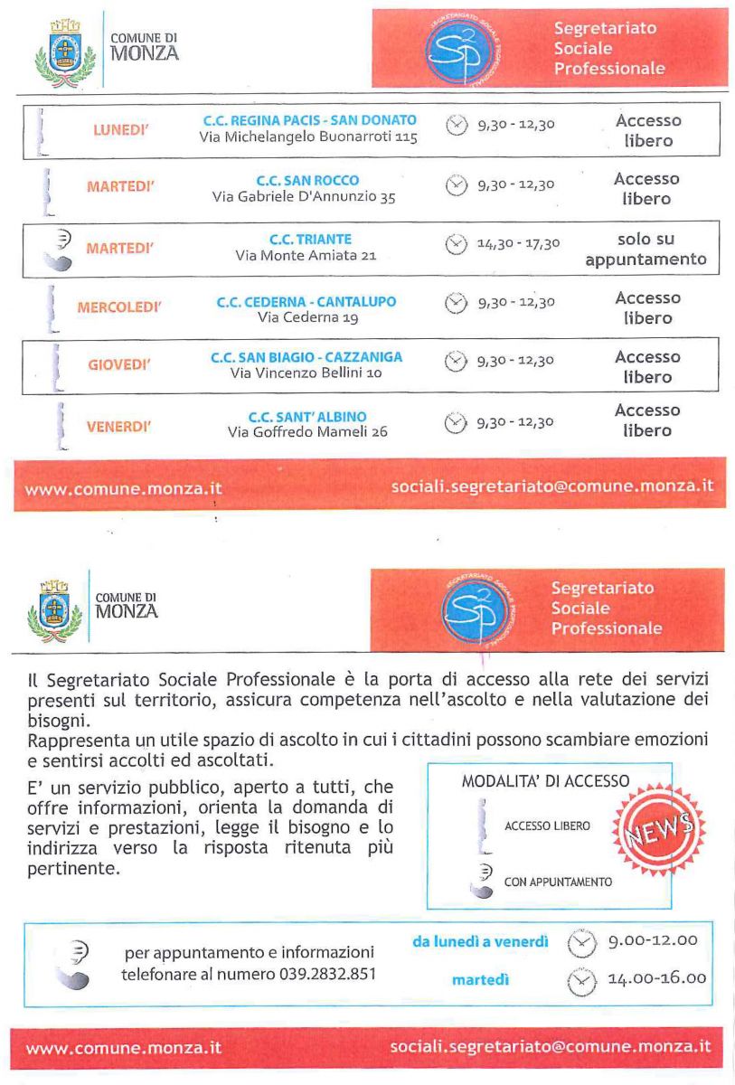 Segretariato Sociale Monza