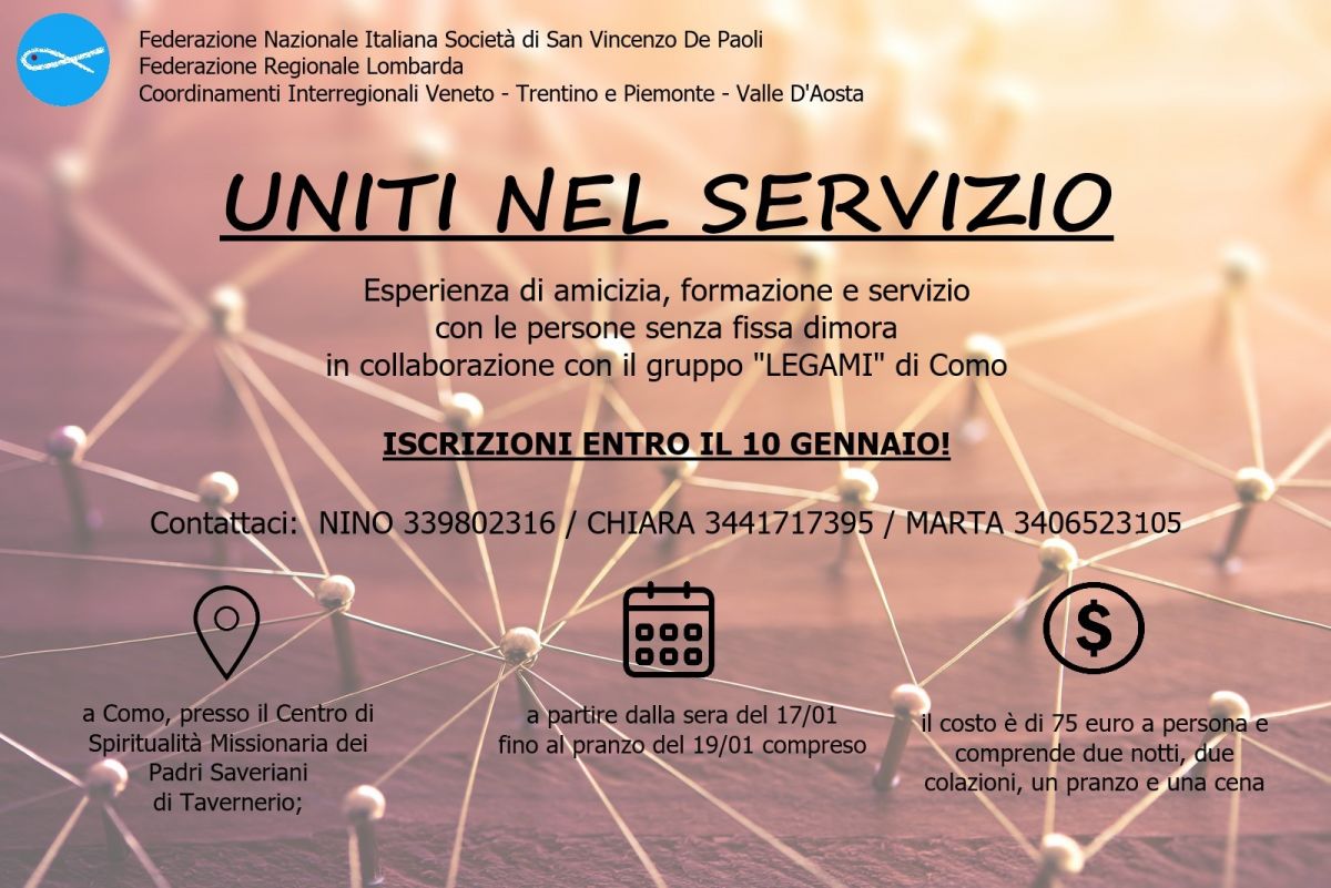 Uniti nel servizio – Incontro giovani Vincenziani e NON Vincenziani